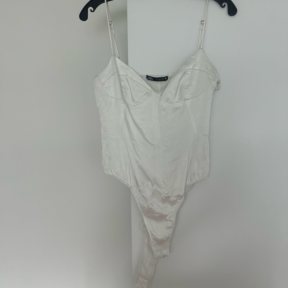 Zara Ivory Satin Blouse